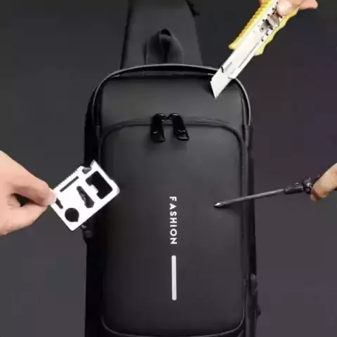 Mochila Anti-Furto com Senha USB Slim Bag - Mundo dos Importados