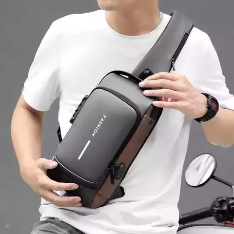 Mochila Anti-Furto com Senha USB Slim Bag - Mundo dos Importados